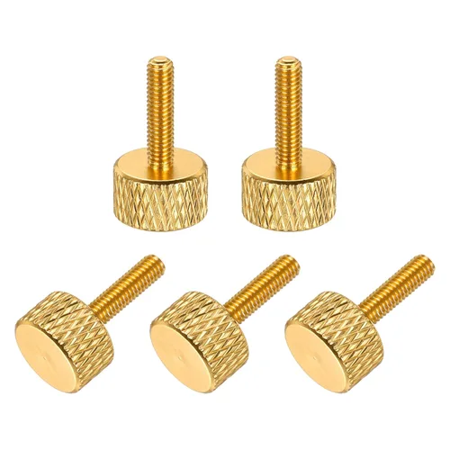 Vista 137 de MECCANIXITY 5 piezas M6x14mm Tornillos de pulgar estriado de cabeza plana, pernos de rosca completa de aleación de aluminio sólido para carcasas