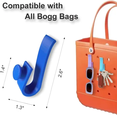 Vista 3 de Ganchos para bolsas Bogg, portavasos y lentes de sol, compatible con bolsa de mano y bolsa Bogg (azul oscuro)