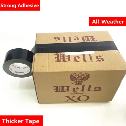 Vista 2 de COSIMIXO Paquete de 5 Cintas Adhesivas de Conducto Negras de Uso Pesado, 2 pulgadas x 30 yardas, fuerte, flexible, sin residuos, para todo clima