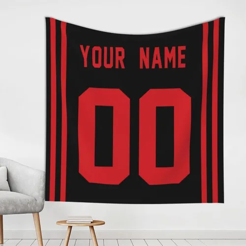 Vista 13 de Tapiz personalizado de fútbol americano personalizado con cualquier nombre, tapiz de 59 x 59 pulgadas, para colgar en la pared, gimnasio, deportes