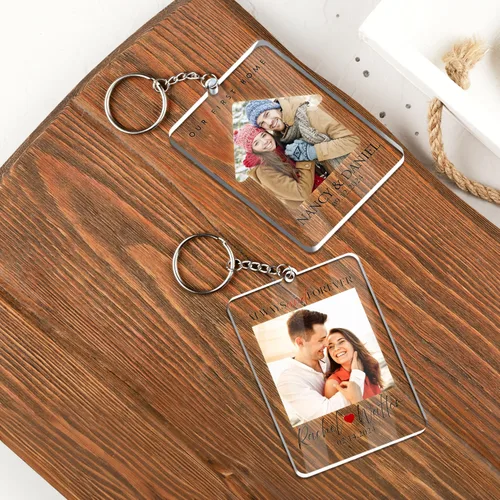 Vista 8 de Llavero de acrílico de foto de pareja personalizada