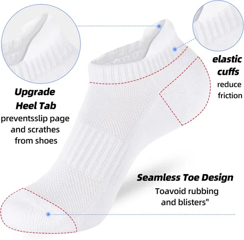 Vista 7 de ATBITER Womens Ankle Socks 6 Pairs Cushioned Running Athletic No Show Socks With Tab