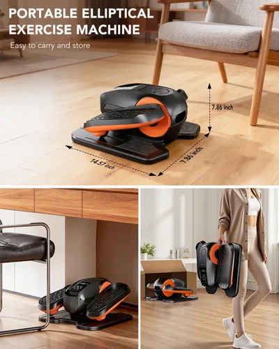 Vista 7 de Under Desk Elliptical Machine,Leg Exerciser Electric as Seen on TV for Seniors, 24 Modes Romote Control Home Workout Exercise Equipment