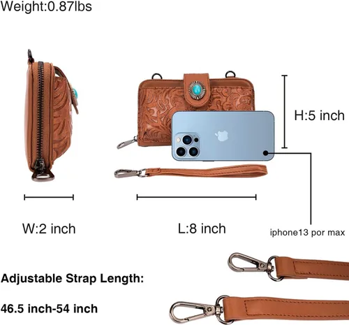 Vista 6 de Bolso de mano para mujer, bolso grande con asa superior, bolso de hombro con bolsas cruzadas pequeñas, carteras vintage occidentales en relieve