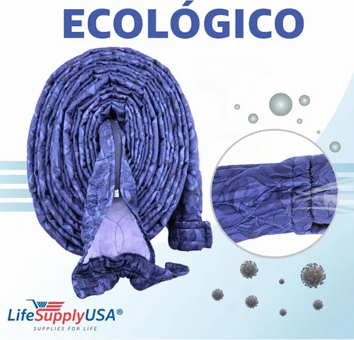Vista 3 de Funda de manguera de vacío central acolchada de 30 pies con cremallera, funda de manguera para recolección de polvo, compatible con modelos 360 Gris
