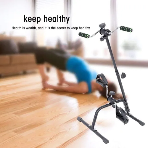 Vista 3 de Mini brazo pierna ejercicio bicicleta de ejercicio pedal plegable para ancianos discapacitados, ciclo compacto estacionario peddler máquina