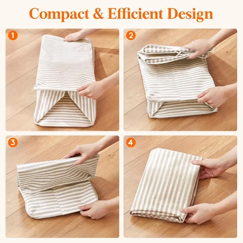 Vista 7 de Lifewit 75L x 2 Pack Collapsible Laundry Hamper Large,Tall Foldable Dirty Clothes Baskets Waterproof, Freestanding Double Bags with Easy Carry