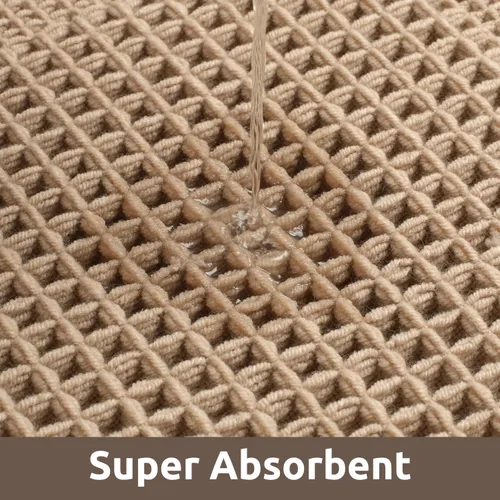 Vista 5 de AMOAMI Tapete de baño absorbente, diseño de punto gofre, antideslizante, lavable a máquina, con borlas, ultrasuave, bohemio, para piso, 2 x 4 pies