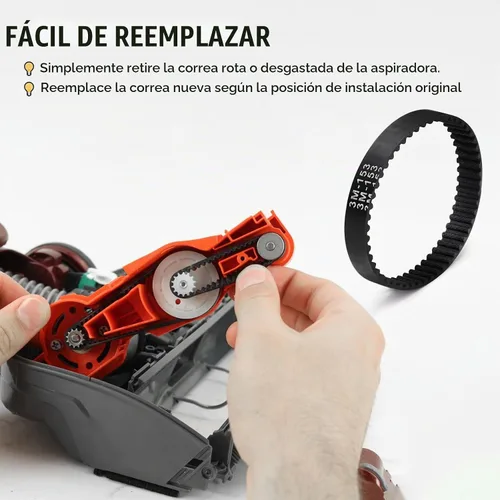Vista 5 de 3 piezas de repuesto de correa frontal suave 153-3GT-8 para aspiradora