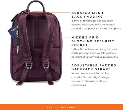 Vista 4 de Briggs & Riley Mochila esencial Rhapsody, Ciruela, Rhapsody - Mochila esencial