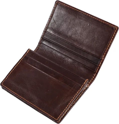 Vista 17 de Billetera delgada de cuero auténtico con bolsillo frontal, espacio para identificación y tarjetero con tecnología RFID