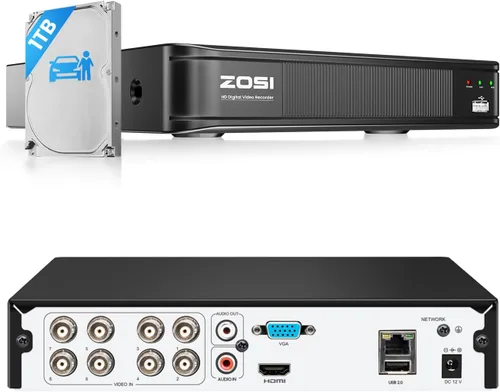 Vista 10 de ZOSI H.265+ 1080P FHD 16 Canal DVR para Sistema de Cámara de Seguridad Doméstica con Detección de Humanos y Vehículos AI, Grabadora DVR CCTV