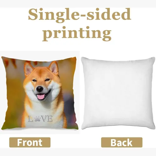 Vista 2 de Custom Single Photo Pillow Case Designed with Your Picture and Added Words producing a Decorative Throw Pillow That Makes Home Spaces Cozy and