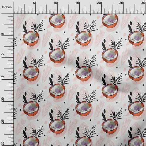 Vista 3 de oneOone Cotton Flex Brown Fabric Tropical Sewing Material Print Fabric By The Yard 40 Inch Wide-5K
