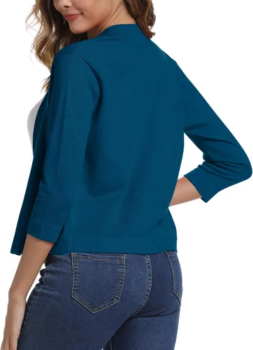 Vista 5 de Urban CoCo Cárdigan corto de mangas34 para mujer suéter elegante