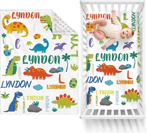 Vista 21 de Manta de bebé de doble capa con nombre personalizado, manta de ropa de cama para niños pequeños con estampado morado personalizado, multiusos