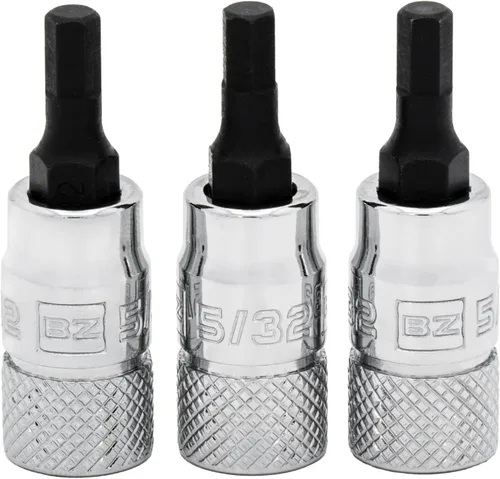 Vista 35 de BRAZEN Juego de Tres Vasos Hexagonales de 1/4"/Destornillador Allen (Carraca de 3/8", Corto)