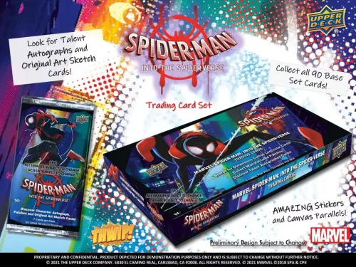 Vista 2 de ¡Caja de aficionada de Spider-Man de Marvel de Upper Deck de 2022 Into The Spider-Verse sellada de fábrica! Tarjetas lenticulares Chase