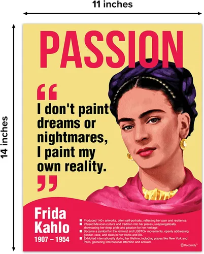 Vista 4 de Decorably - 15 carteles de mujeres en la historia, figuras influyentes, 11 x 14 pulgadas Inspirational Influential People Posters, Matte-Laminated