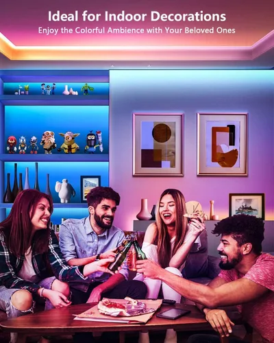 Vista 3 de KUMQUAT Tira de luces LED RGB retroiluminación para TV, 5 V, USB, multicolor, tiras de luz LED de 6.56 pies/6.6 ft, kit de tira que cambia