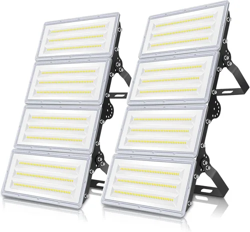 Vista 8 de ISKYDRAW Luces de estadio de 400 W, 1 paquete de 85-265 V 40000 lm, luces LED superbrillantes, 7000 K, luz diurna, IP67, luces de seguridad