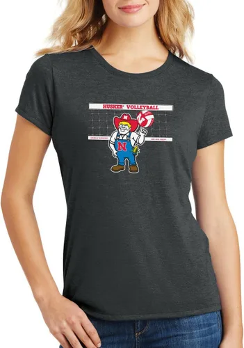 Vista 8 de CornBorn Elige tu diseño: camisetas prémium de voleibol de Nebraska para mujer