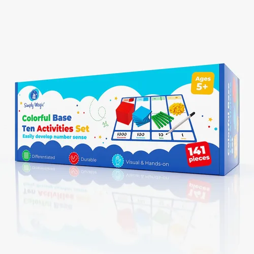 Vista 8 de Simply magic - 141 bloques base de diez bloques para matemáticas, cubos de números de valor de lugar Math Manipulatives K-3, Unit Blocks 1st 2nd