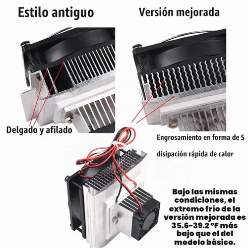 Vista 2 de Mini aire acondicionado DC 12V DIY Termoeléctrico Peltier Refrigeración Sistema de refrigeración Disipador de calor Módulo de conducción