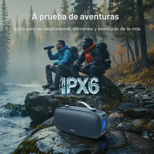 Vista 5 de DOSS Extreme Boom Pro D300 Altavoz Bluetooth, sonido estéreo inmersivo de 80 W, ecualizador profesional de 3 modos, tiempo de reproducción de 20