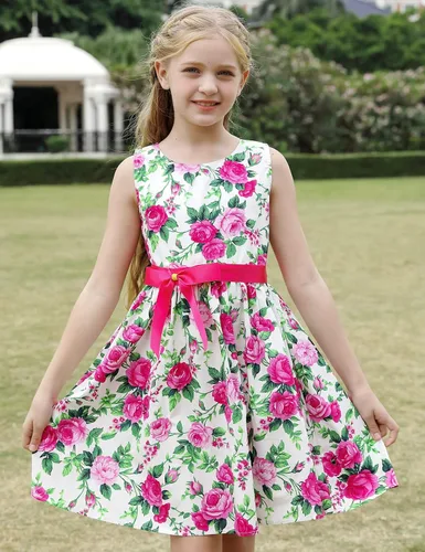 Vista 69 de Vestido de verano para niña, de algodón, con diseño floral