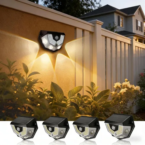 Vista 7 de Upgraded 2-in-1 Solar Outdoor Lights with Motion Sensor, Solar Wall Light & Security Lighting, PIR Motion Detection, IP64 Waterproof, Auto On/Off
