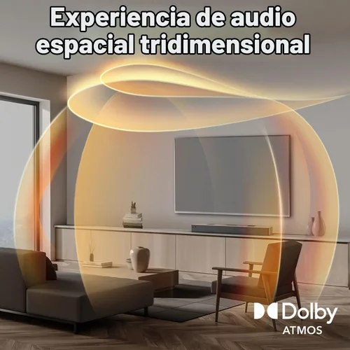 Vista 6 de Hiwill WoNoble A502 - Barra de sonido Dolby Atmos de madera de 5.2.2 canales, barra de sonido todo en uno para Smart TV con subwoofer doble