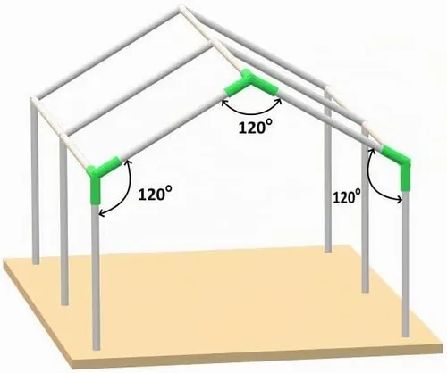 Vista 4 de Conectores de toldo de 1-3/8" de pico alto para estacionamiento de autos, juego de conectores para refugio, cubierta de terraza, estructura