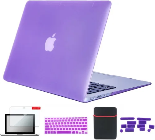 Vista 53 de Pack 5 en 1 de carcasa para MacBook Air, de Se7enline, de plástico duro, tacto suave, con protector de teclado de silicón, protector de pantalla