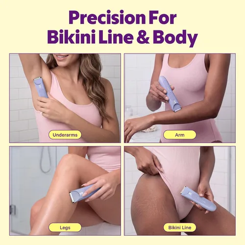 Vista 4 de Bikini eléctrico y recortador de vello corporal para mujer, morado Púrpura
