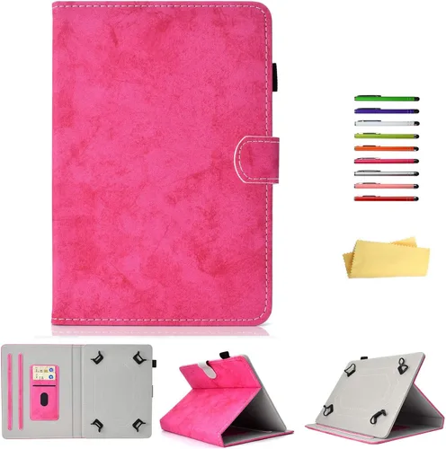 Vista 9 de Funda universal de piel sintética para tablet de 7 pulgadas, con bolsillo para tarjetero para Samsung Galaxy Tab A 7.0, Tab 3/E Lite 7, Tab 2/3/4
