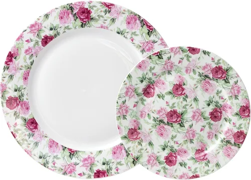Vista 2 de Gracie China Summer Rose Chintz - Platos de postre/ensalada, juego de 4 (8 pulgadas)