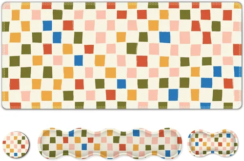Vista 14 de Alfombrilla de mouse para juegos extendida mejorada, almohadilla para teclado y muñeca, juego de alfombrilla de mouse con soporte de muñeca, Artso
