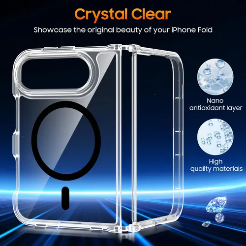Vista 4 de MAKAVO Funda magnética para iPhone Duo, color negro transparente negro (Clear-Black)
