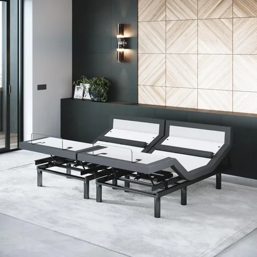 Vista 12 de Sven & Son Bliss Base de Cama Ajustable Solo Armazón, Elevación de Cabeza y Pies, Soporte Lumbar, Inclinación de Cabeza-Almohada, Masaje, Luces