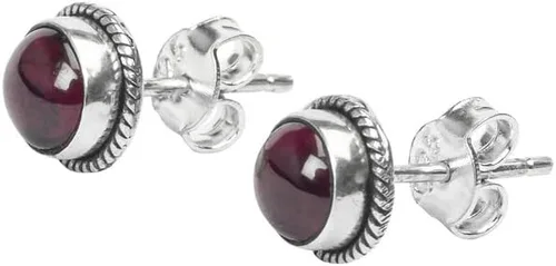 Vista 13 de Pendientes de tuerca con gemas, plata de ley 925, aretes de 6 mm redondos para niñas y mujeres, regalo