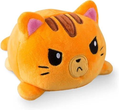 Vista 11 de TeeTurtle - Peluche reversible de gato siamés de 4 pulgadas Gato siamés feliz + enojado