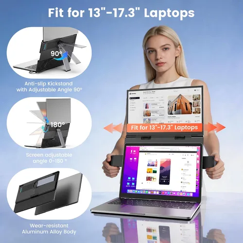 Vista 4 de SMISEACOW 14" Vertical Dual + 15.6" Triple Monitor Bundle