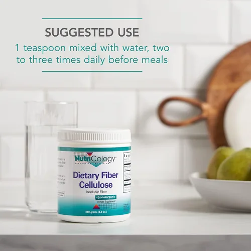 Vista 5 de Nutricology - Polvo de celulosa de fibra dietética - 8.82 oz de fibra insoluble no fermentable - Suplemento de celulosa microcristalina - Soporte