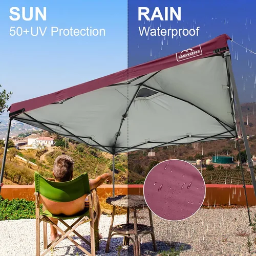 Vista 41 de KAMPKEEPER Cubierta de Repuesto Superior para Carpa Toldo Emergente con Ventilación de Aire y Correa Elástica Ajustable, Poliéster Resistente a Azul