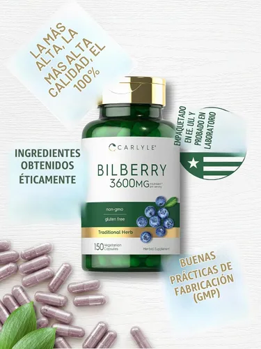 Vista 6 de Carlyle Cápsulas de extracto de arándano 150 unidades Suplemento de frutas vegetariano, sin OMG, sin gluten