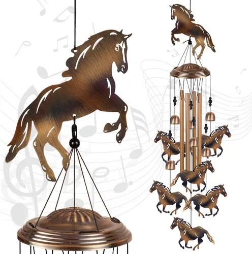 Vista 12 de Campanillas de viento de bronce con abejas para exterior/interior/jardín/hogar/balcón/césped/árbol/patio/decoración de jardín, atrapavientos retro