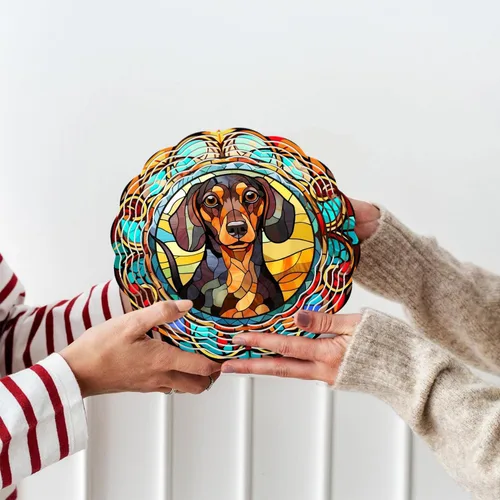 Vista 7 de Dachshund Yard and Garden Wind Spinner, exclusivo 3D colgante Dachshund Wind Spinner