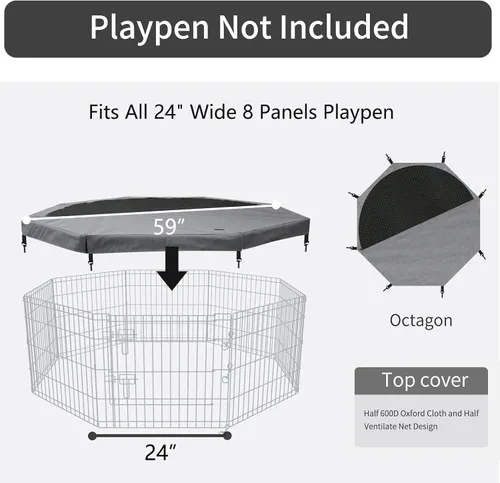 Vista 59 de PETIME - Corral plegable de metal para ejercicio de perros/Parque de juegos para cachorros con 8 paneles para interior/exterior, valla de patio