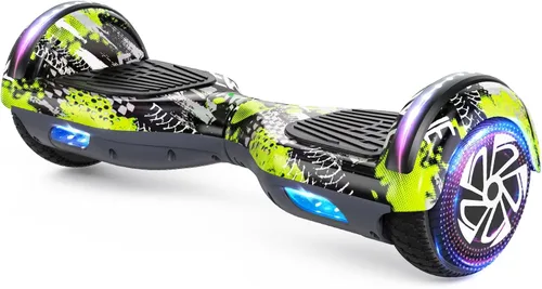 Vista 15 de SISIGAD Scooter de autoequilibrio con Bluetooth y ruedas LED de 6.5", para mayores de 6 años 02-Blanco